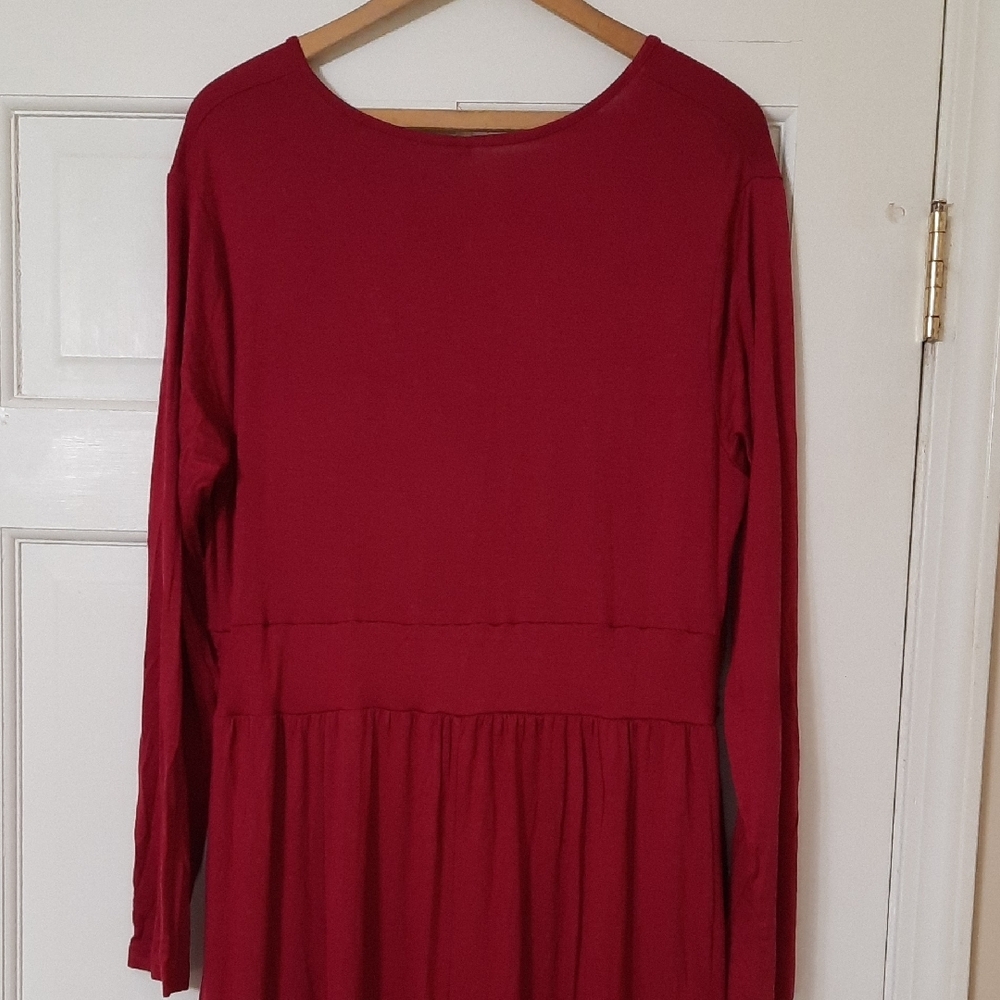 Chic Long Sleeve Red OUGES Maternity Maxi Dress S… - image 10